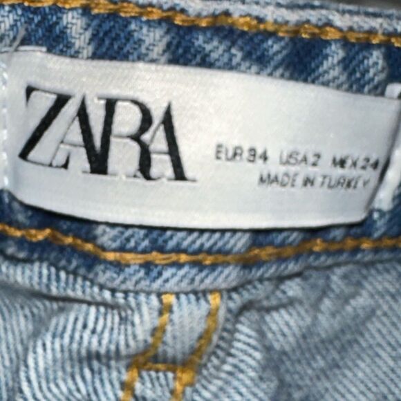 ZARA NWT JEANS FOR LADIES SIZE 2 THE 90’s MOM FIT in the color EVER AFTER BLUE - Picture 9 of 11